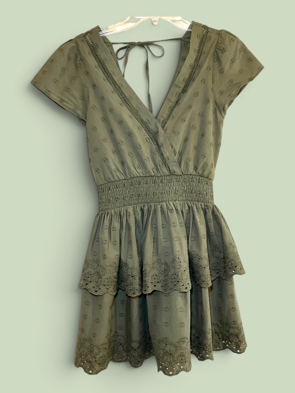 American Eagle Moss Green Cotton Mini Dress Size XS